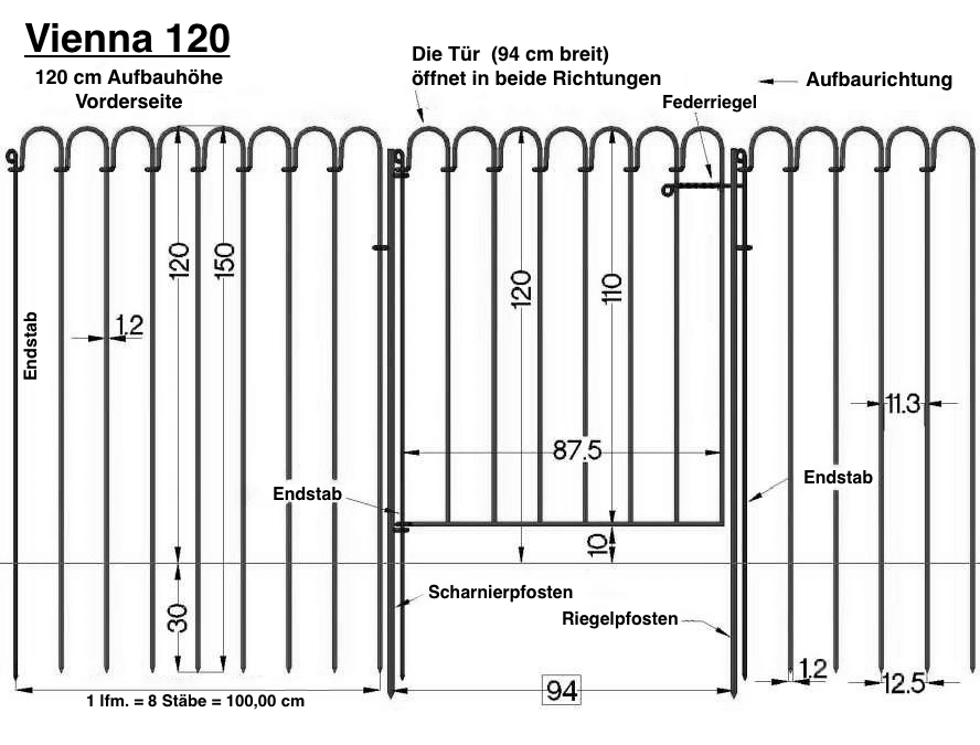 Datenblatt Steckzaun Vienna 120