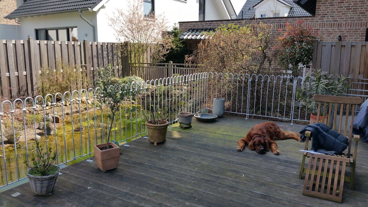 Terrassenelemente mit Tür in Eisen feuerverzinkt zur Hunde und Kindersicherung