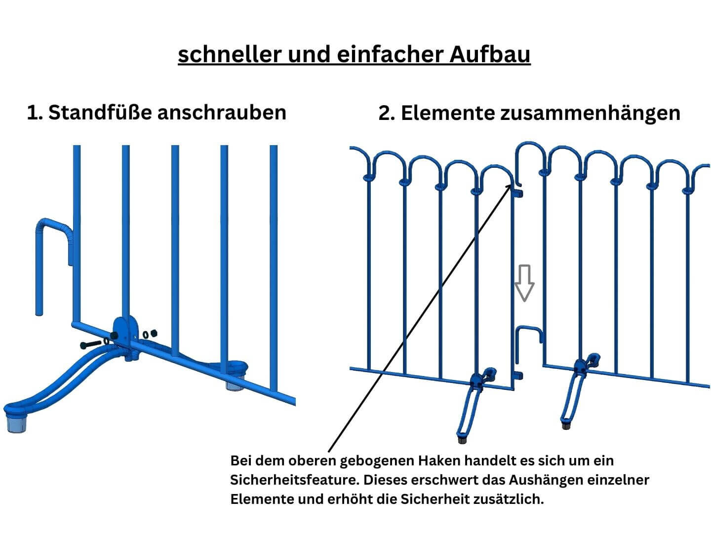 Schneller und einfacher Aufbau des Stellzaun Poolfix