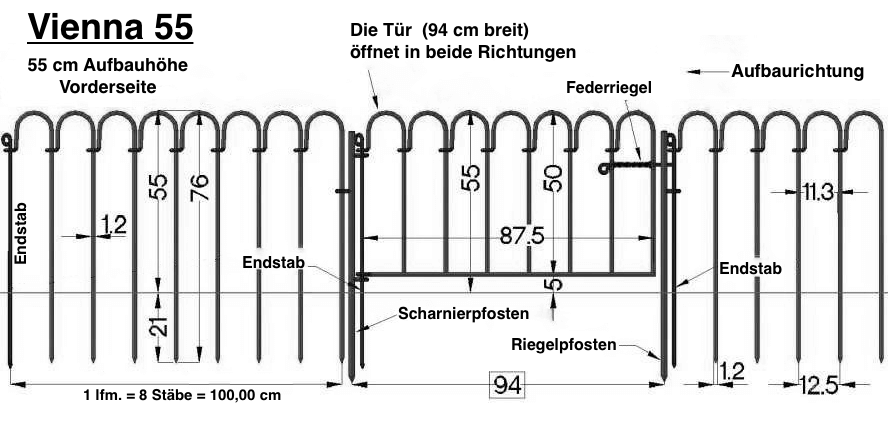 Datenblatt Steckzaun Vienna 55