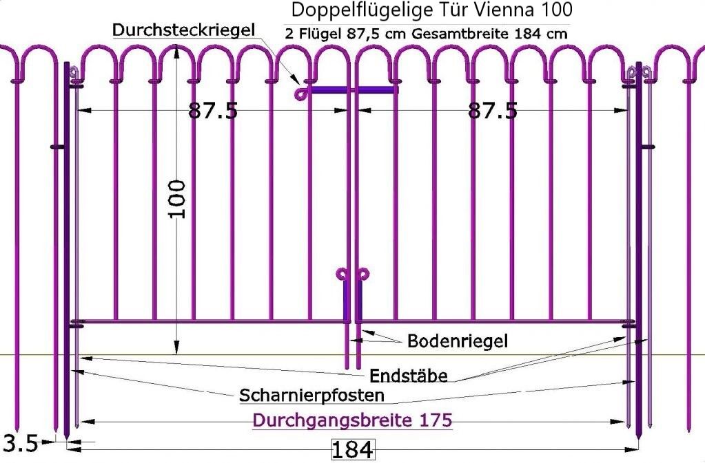 Datenblatt Doppelflügelige Tür Vienna 100