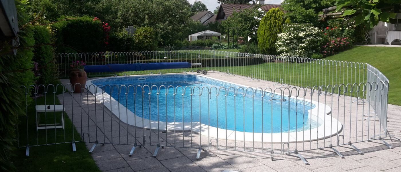 Stellzaun Poolfix (Poolzaun) in feuerverzinkt