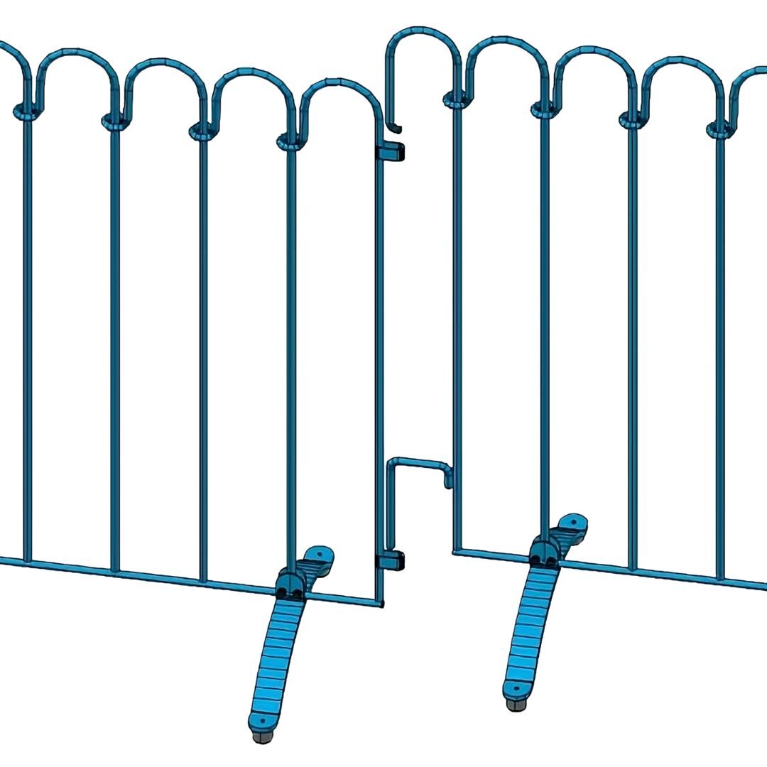 Zusammenstecken von Poolfix Zaunelementen Zusammenstecken von Poolfix Zaunelementen