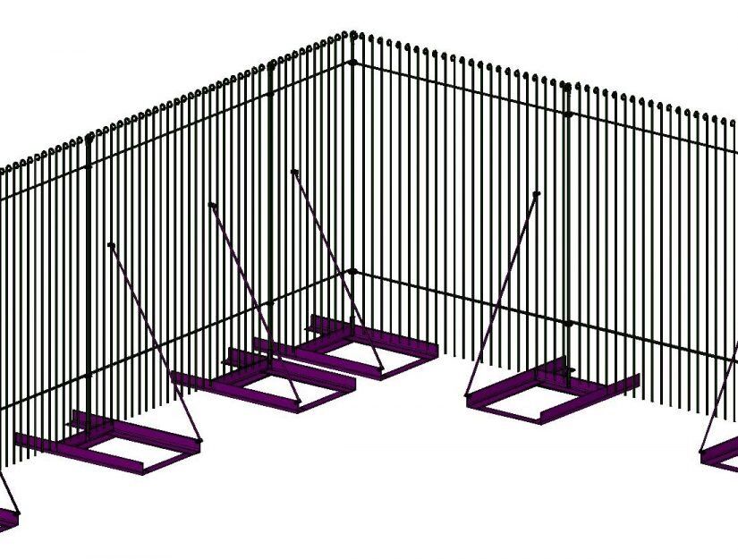 Bodenständer mit Diagonalstreben ohne eingelegten Steinplatten